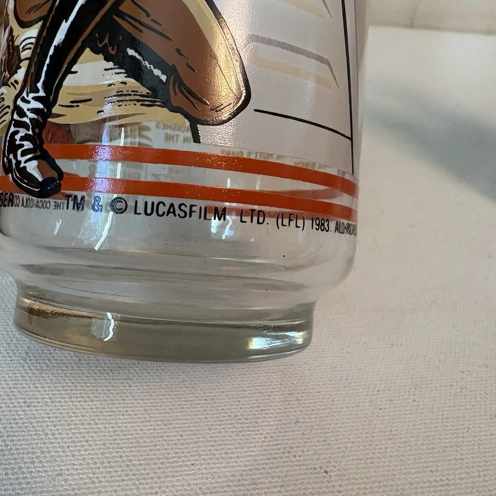 TWO Vintage 1983 Star Wars Glasses Coca Cola Burger King THRONE ROOM TATOOINE